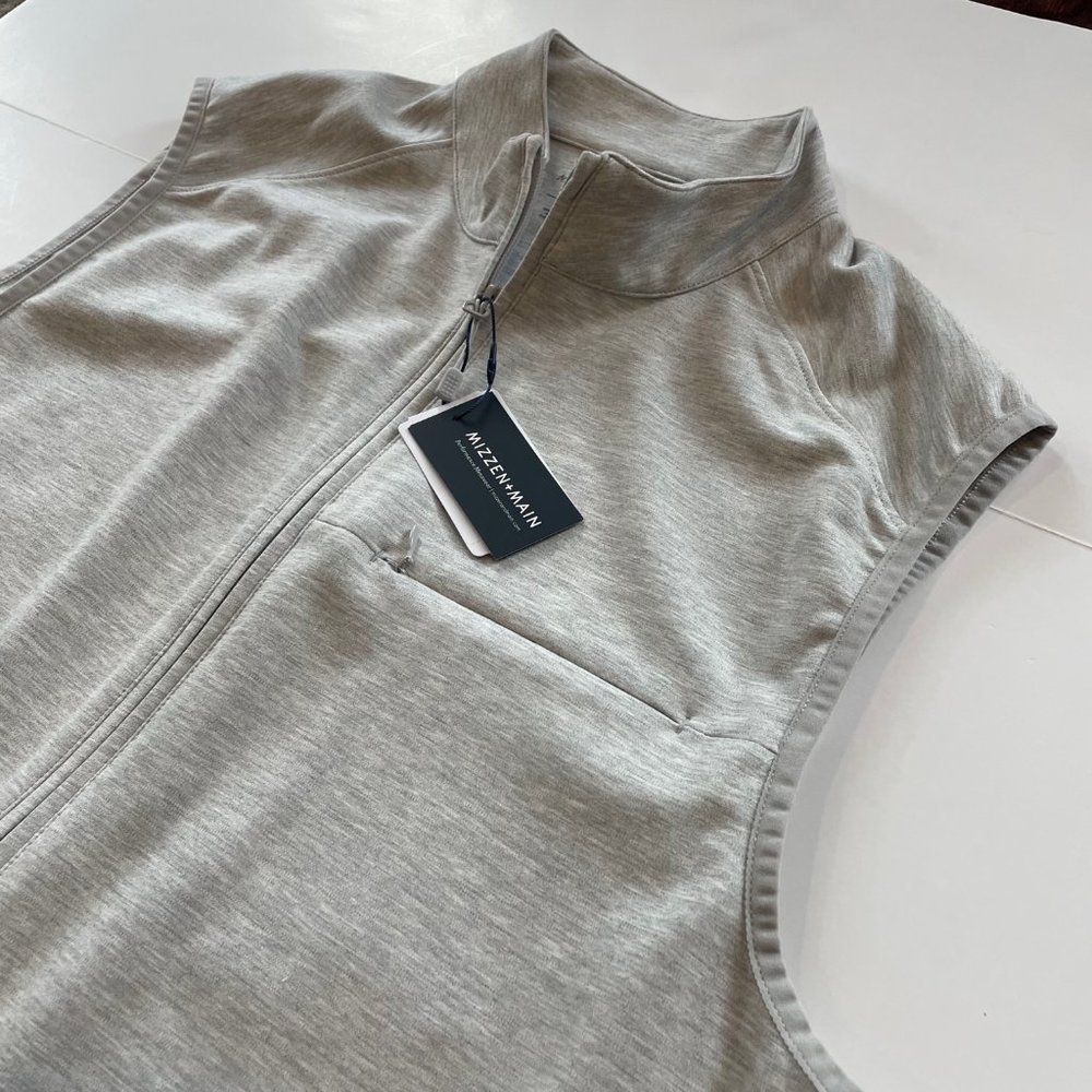 Mizzen and Main ProFlex Performance Full Zip Vest Men's XL Heather Gray